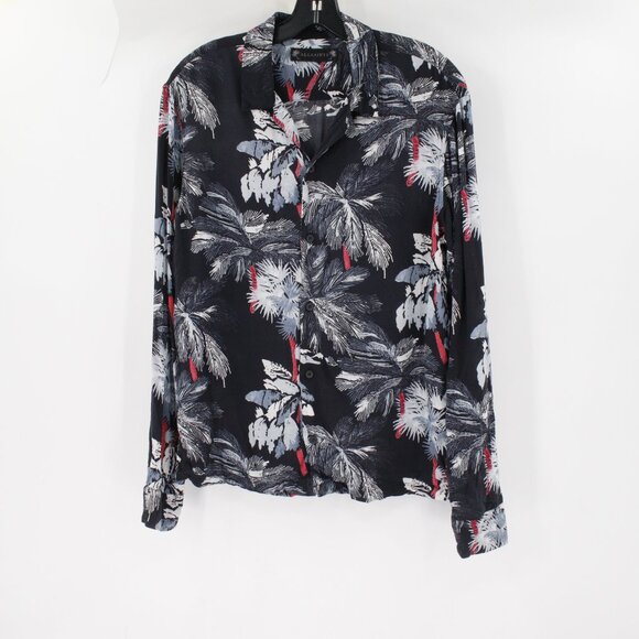 All saints shirt men's small Monteverde floral printed poplin viscose casual fun - Picture 1 of 14